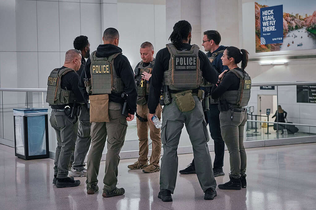 ICE and TSA agents at Newark Liberty International Airport