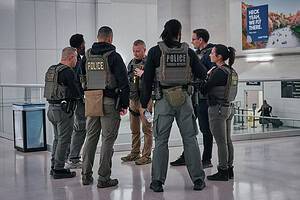 ICE and TSA agents at Newark Liberty International Airport