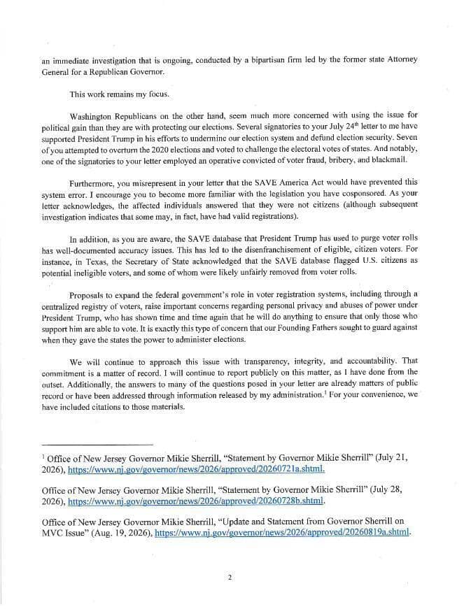 NJMVC voter registration error: Sherrill rejects Republican criticism, defends state response